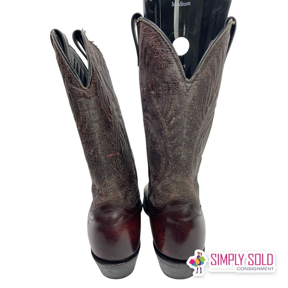 Laredo Men's Western Cowboy Boots Shoes Brown Leather Closed-Toe Sz 10.5 - Picture 5 of 12